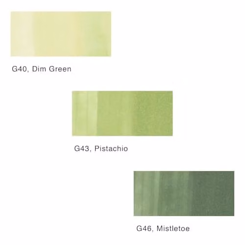Copic Sketch Brush Marker Pen Set of 3 in Green
