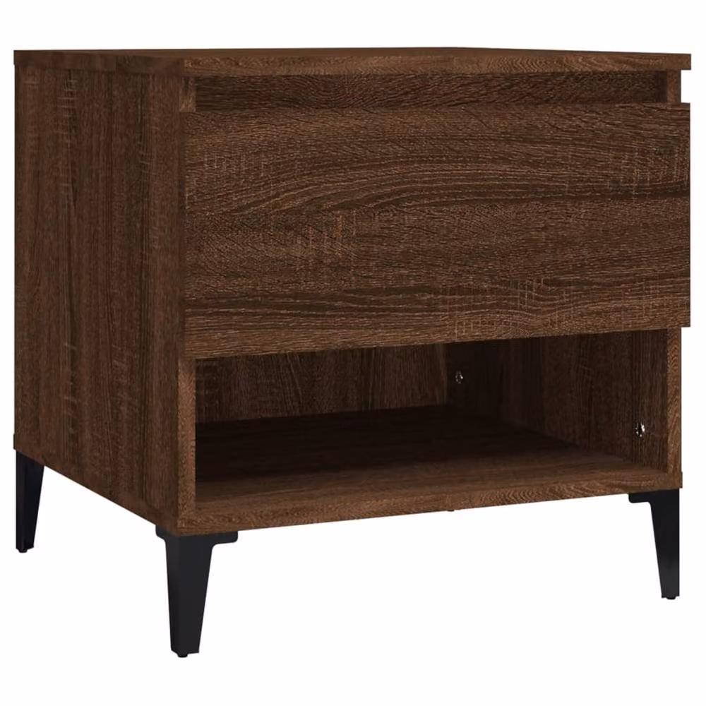 Berkfield Home Set of 2 Side Tables in Brown Oak, W/D/H: 50 x 46 x 50 cm – 4