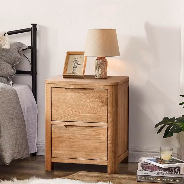 Comfy Living Modern Brown Wood Bedside Table