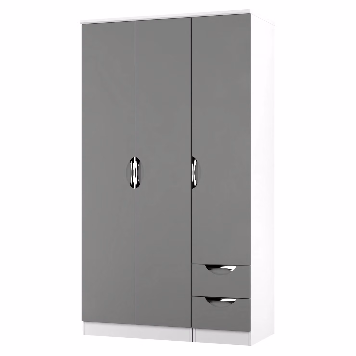 2 U Holborn Ready Assembled Tall Triple Wardrobe with Drawer in Dark Grey – 2