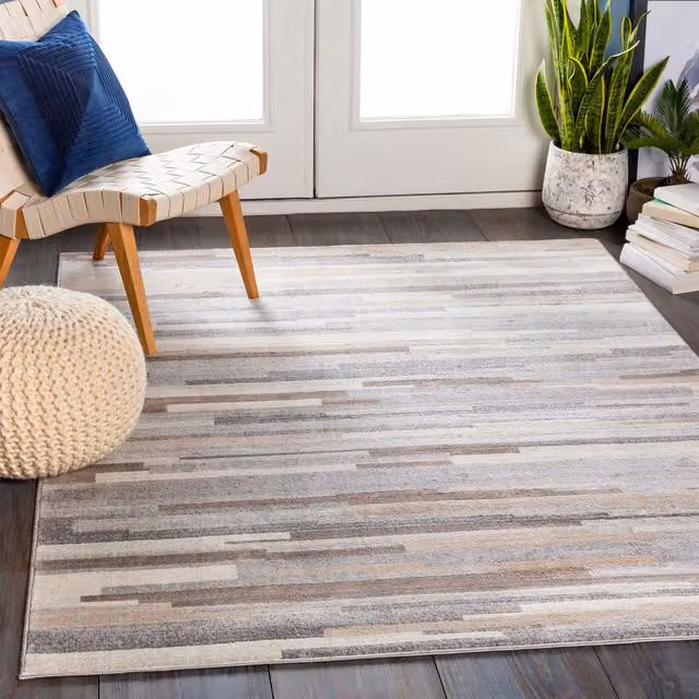 Livabliss Roma Modern Abstract Rug in Grey, Brown and White, W: 200 cm, D: 275 cm