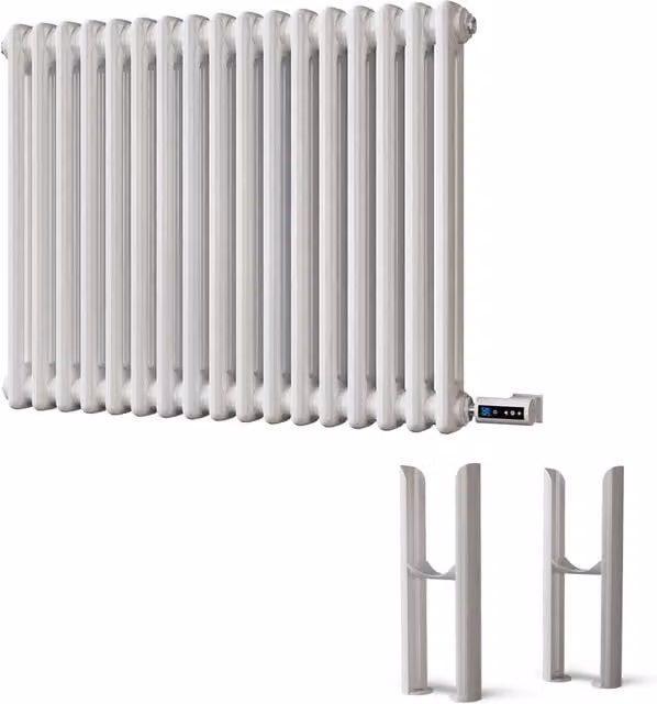 Alpha White 2 Column Electric Radiator with Feet and WiFi Connectivity