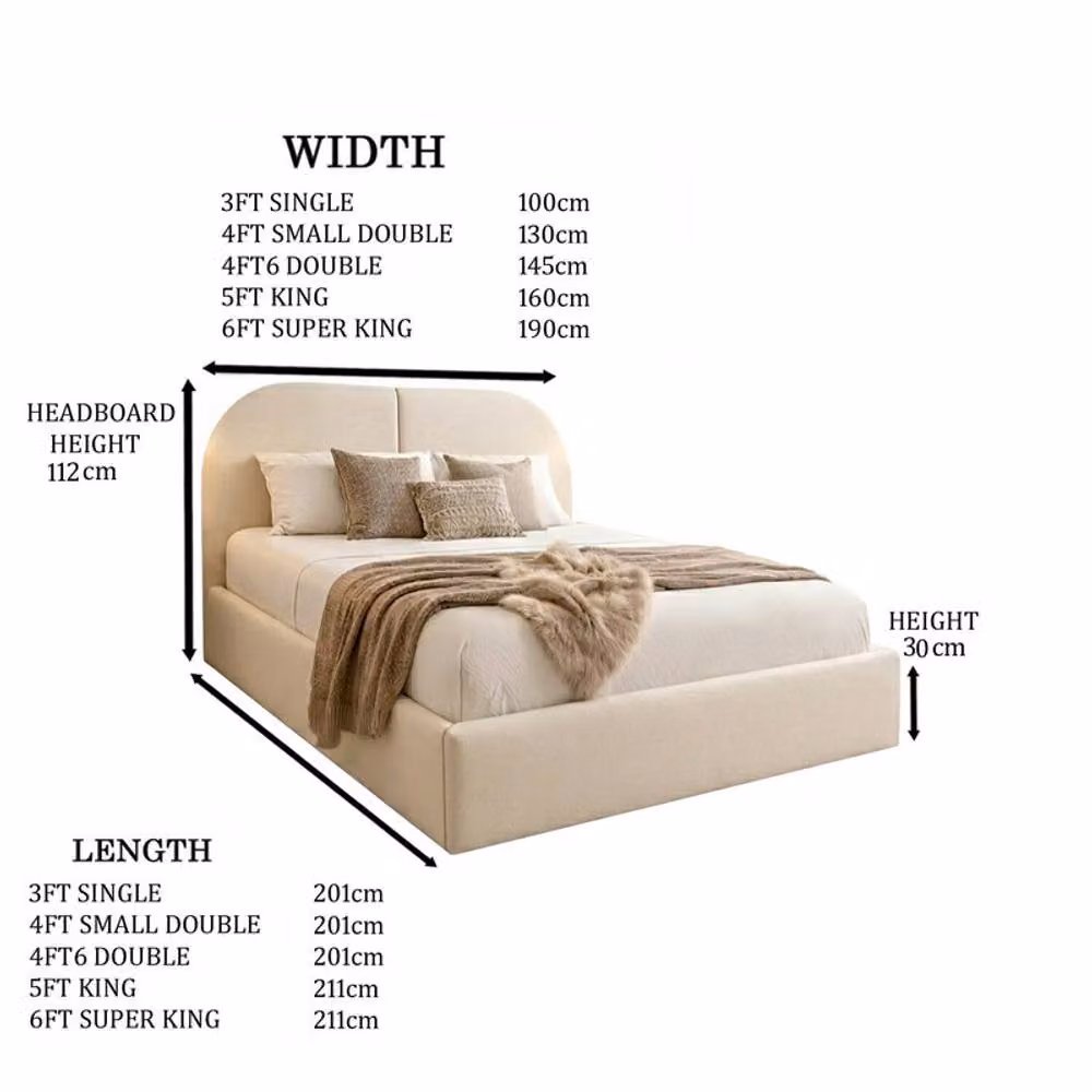Desire Deco Dolores Upholstered Plush Velvet Bed Frame in Beige, Size: Single (W/D/H: 90 x 190 cm) – 2