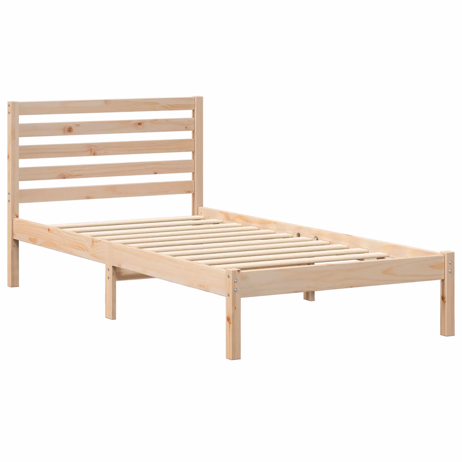 Berkfield Home Solid Pine Wood Bed Frame with Headboard, Brown, W: 100 cm, L: 200 cm – 2