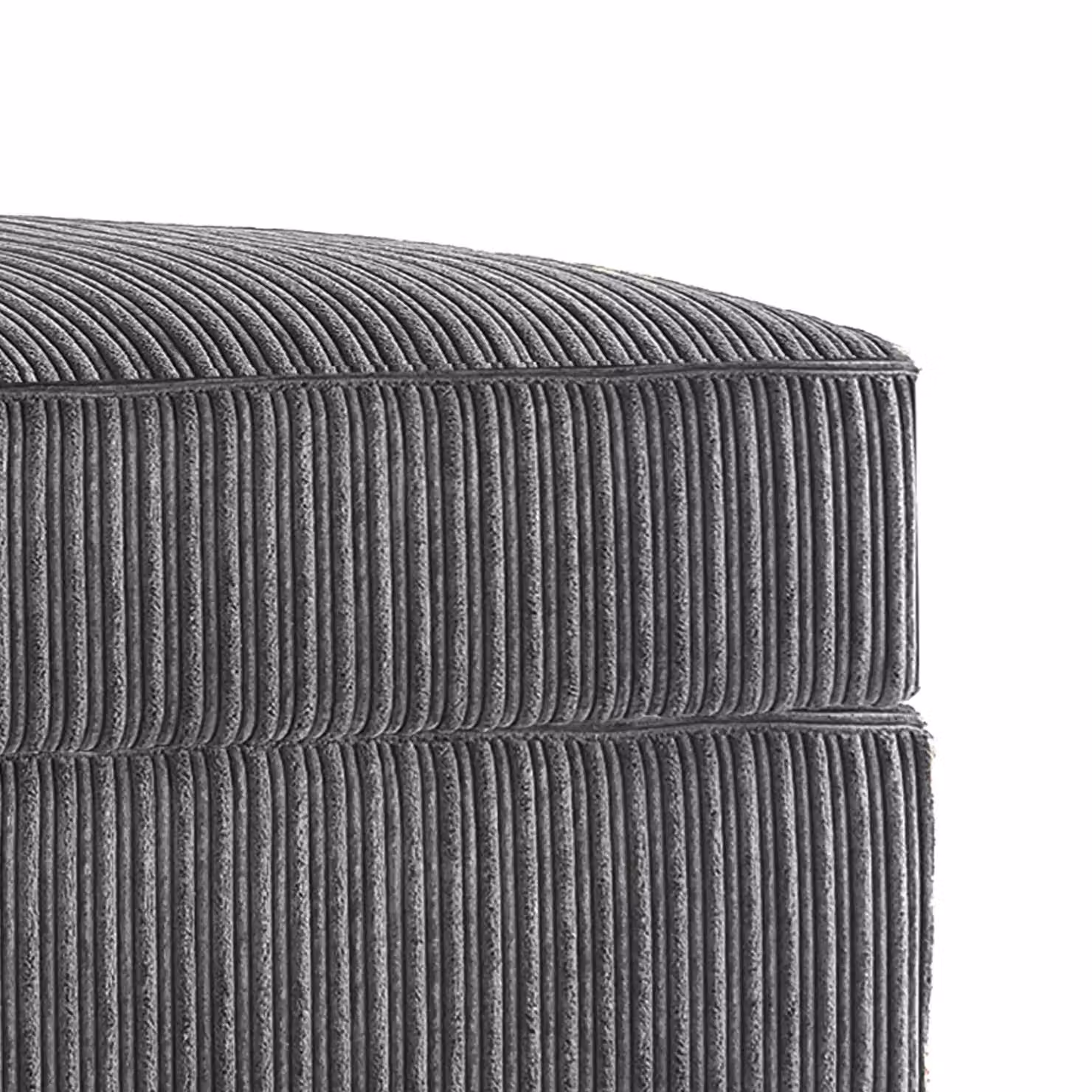 Luxor Living Ferguson Soft Jumbo Cord Footstool in Grey – 2