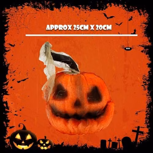 VFM e-Store Halloween Laughing Pumpkin Animated Prop with Light Up Eyes and Moving Head in Orange – 3