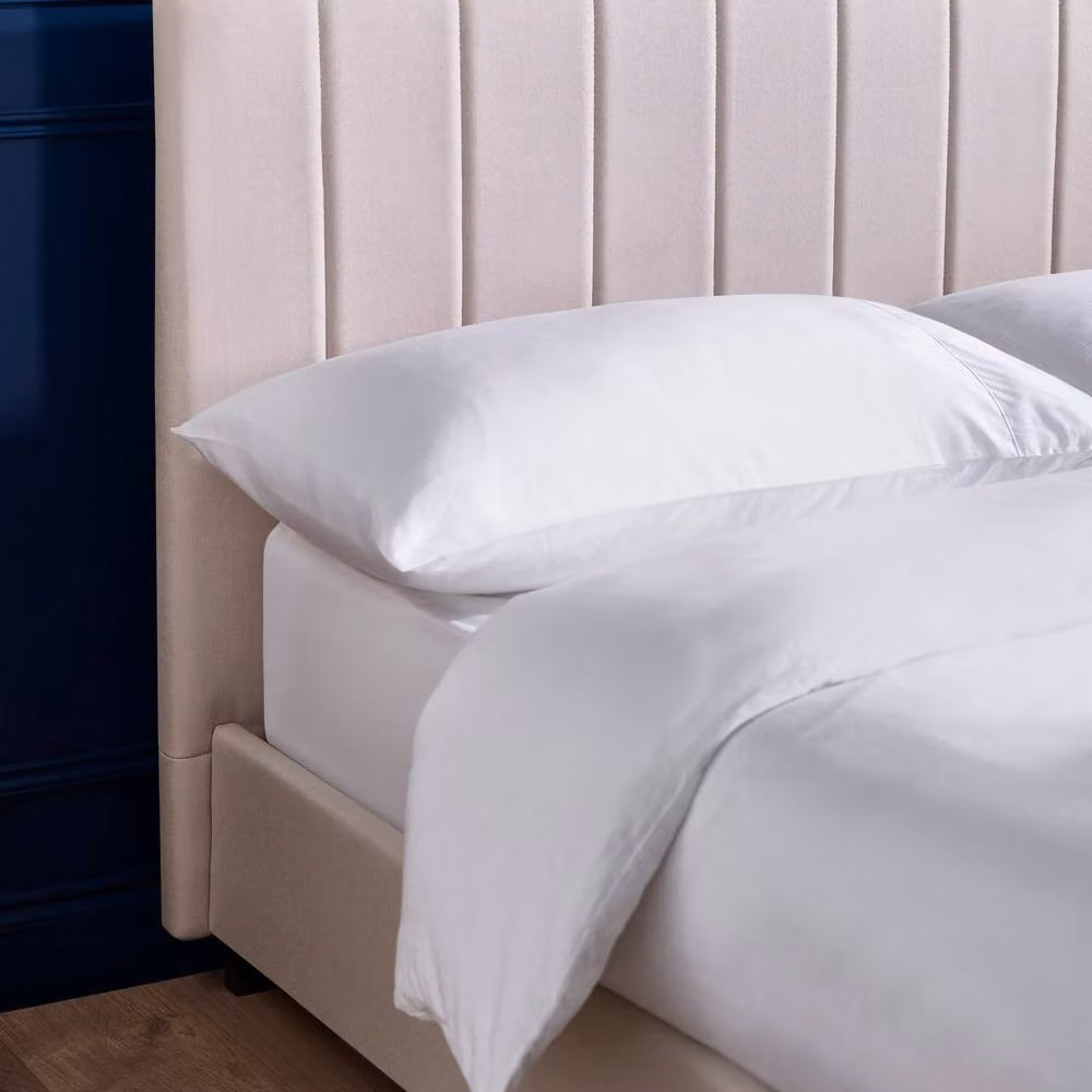 Cheshire Hazel Oatmeal Linen Upholstered Bed Frame in Beige, King Size (150 x 200 cm) – 3