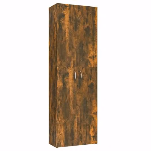 vidaXL Brown MDF Office Archive Shelving with Hinged Doors, W: 60 cm, D: 32 cm, H: 190 cm