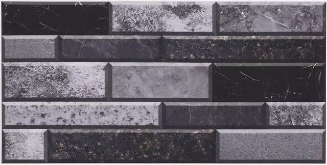 Living and Home 20Pcs Self-Adhesive Marble Effect Wall Tile Stickers in Dark Grey