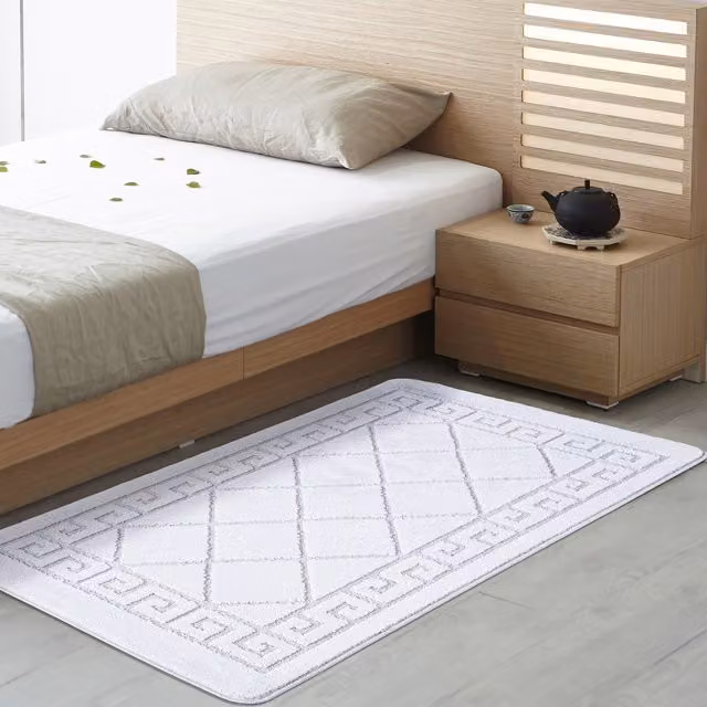 Smart Living Tribela Gel Door Mat, Silver and White, W: 80 cm, D: 50 cm, H: 1 cm