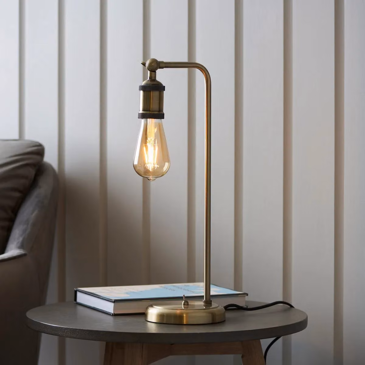 Netlighting Hal Complete Table Lamp in Antique Brass and Yellow Glass – 2