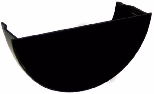 FloPlast 112mm Round Half Round Internal Stop End Plastic in Black and Grey