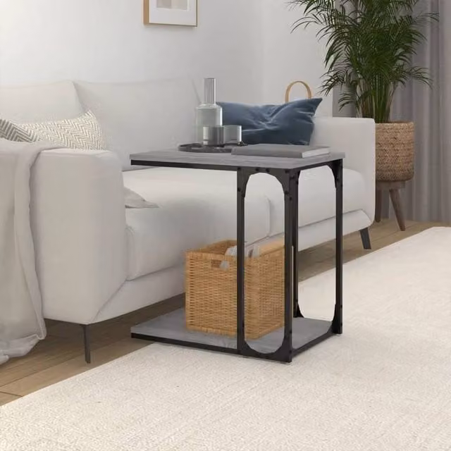 Berkfield Home Grey Sonoma Side Table, W/D/H: 50 x 35 x 52 cm