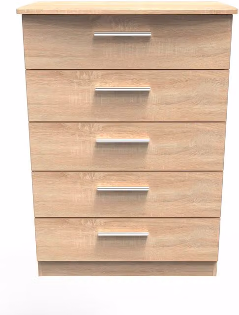 Ready Assembled 2 U Windsor 5 Drawer Chest in Light Oak – 1