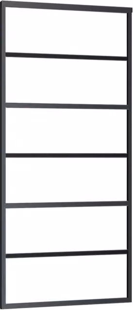 Berkfield Home Sliding Door with Hardware Set, Black Aluminium and Transparent ESG Glass, W: 90 cm, H: 205 cm – 1