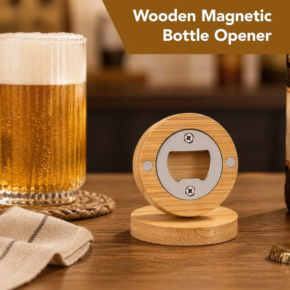 Kelvenix 40-Piece Magnetic 2-in-1 Round Beer Bottle Opener in Brown – 2