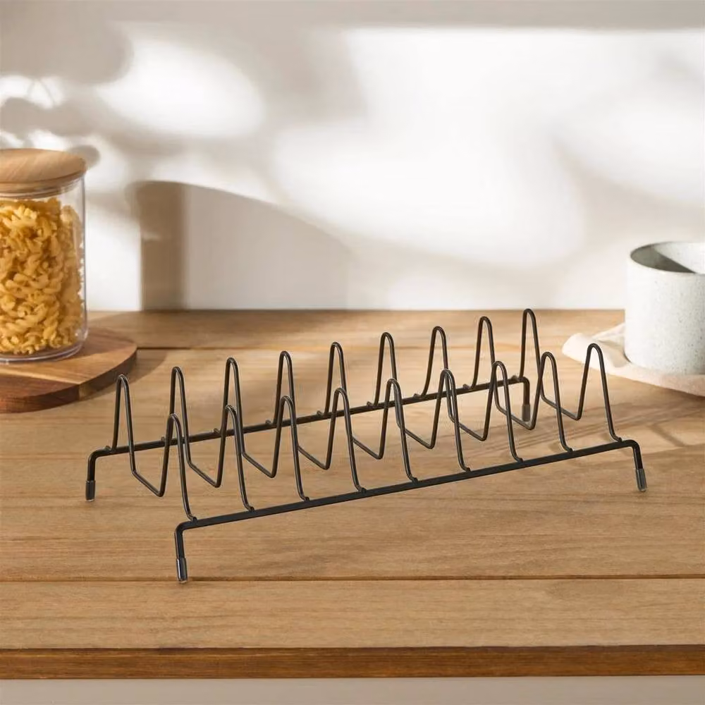 EONLION Black Metal Plate Holder Organiser and Kitchen Dish Drying Rack with Drip Tray, Width: 100 cm – 2