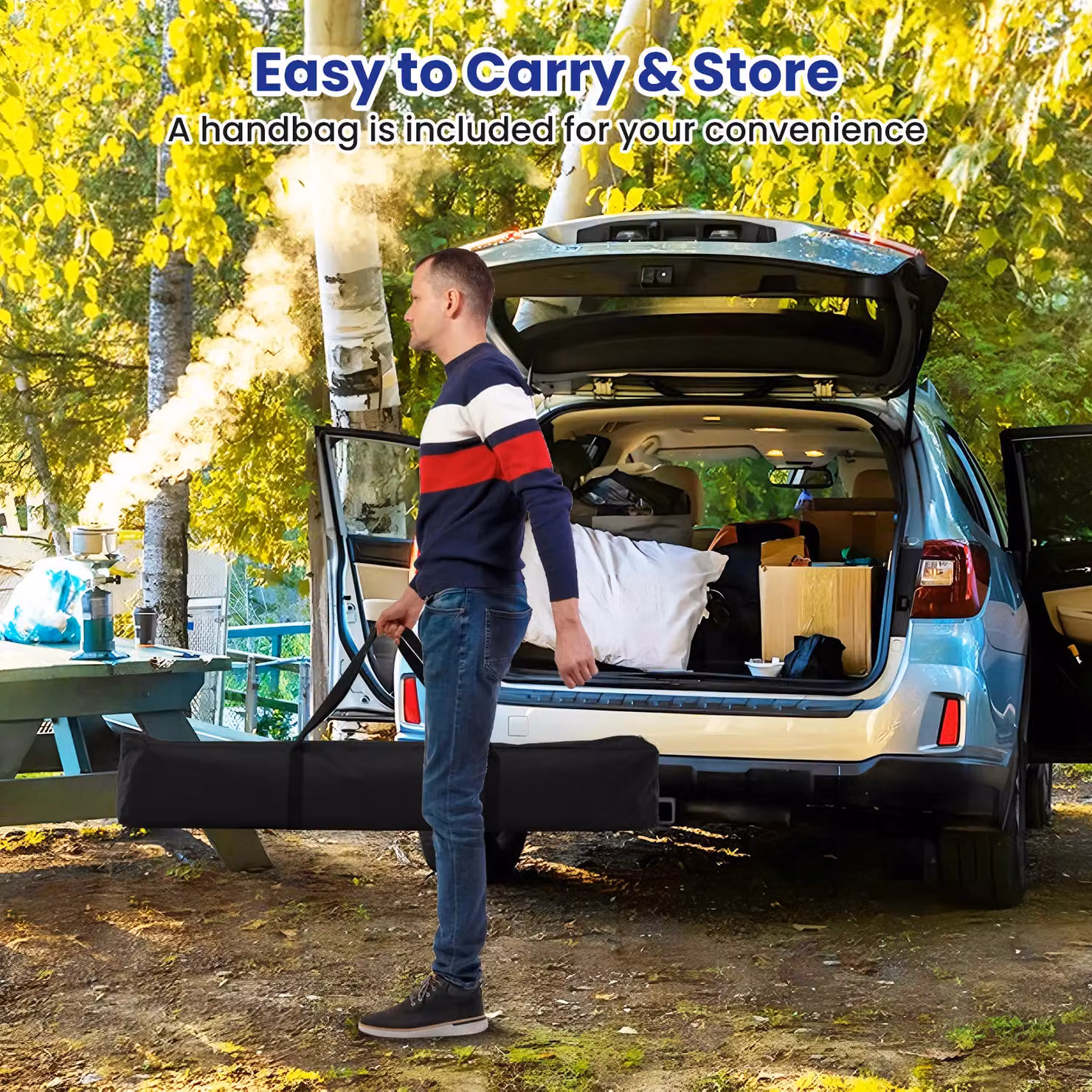 Costway Outdoor Pop-up Canopy Instant Folding Shelter with Adjustable Heights, White, W: 220 cm, D: 201 cm, H: 201 cm – 5