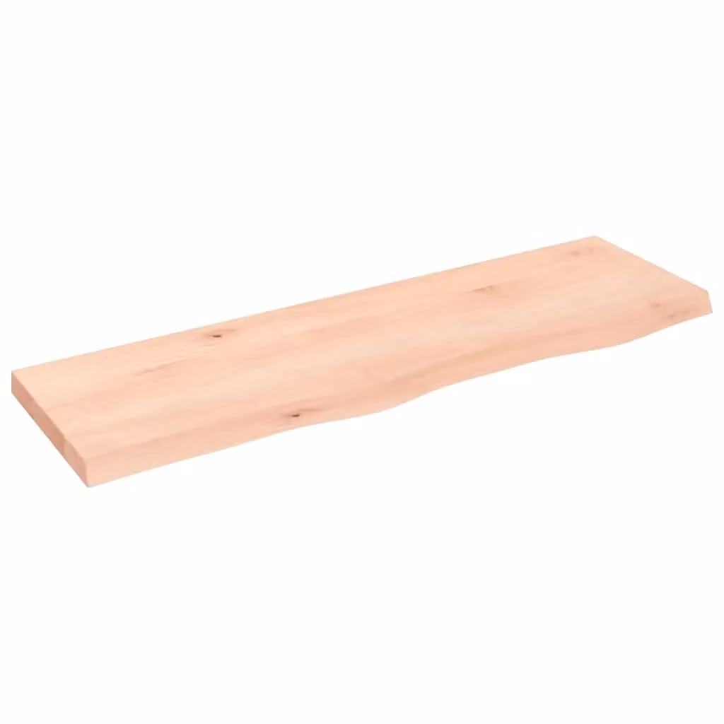 Berkfield Home Brown Untreated Solid Wood Live Edge Bathroom Countertop W: 100 cm, D: 30 cm, H: 2-4 cm