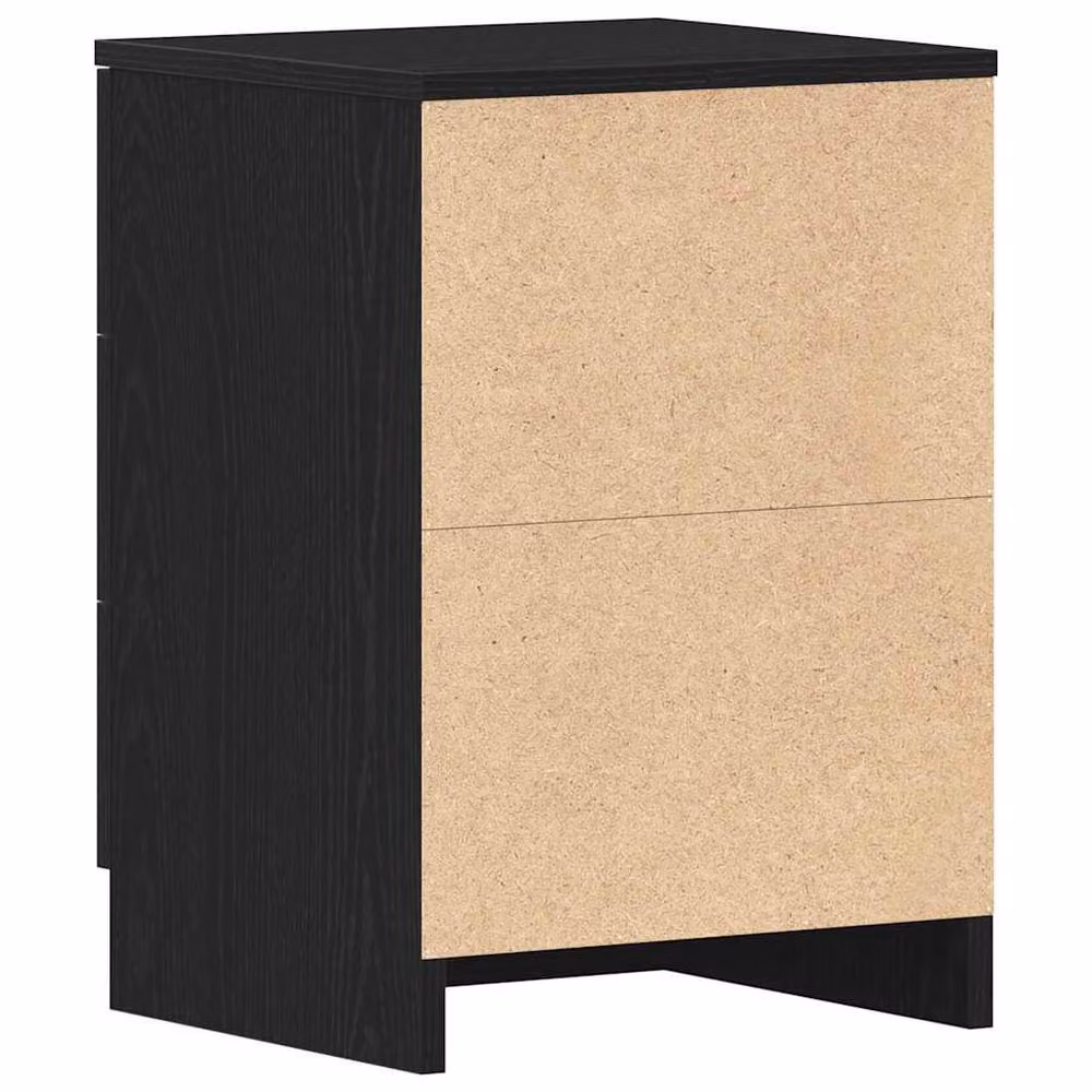 Berkfield Home Set of 2 Durable Bedside Cabinets in Black Oak, W/D/H: 38 x 35 x 55 cm – 4