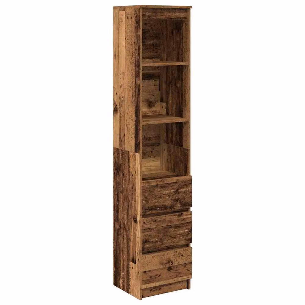 Berkfield Home Old Wood Highboard in Brown, W/D/H: 37.5 x 35 x 180 cm – 2
