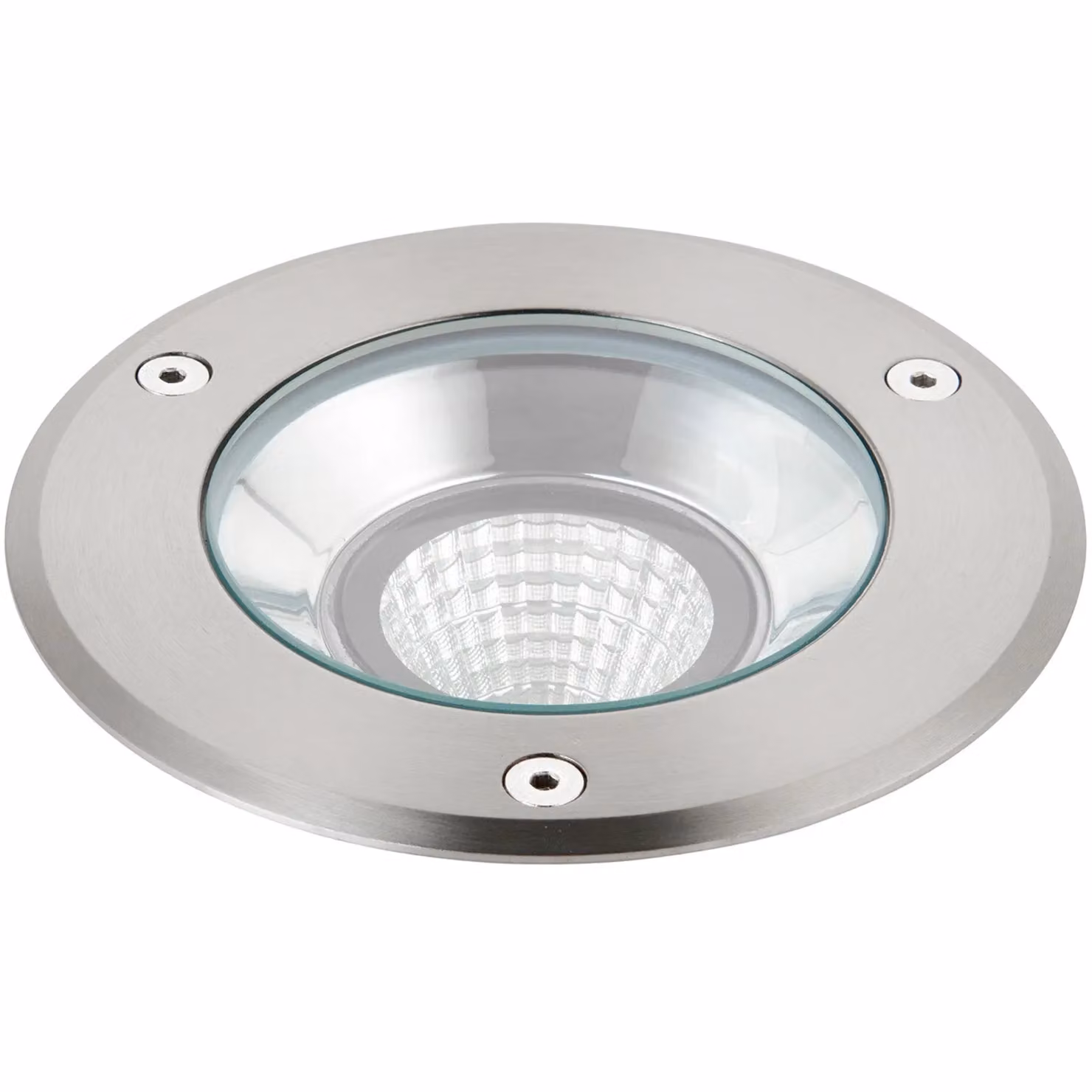 Loops Stainless Steel Silver IP67 Drive Over Ground Light with 13W Cool White LED and Tilting Head – 3