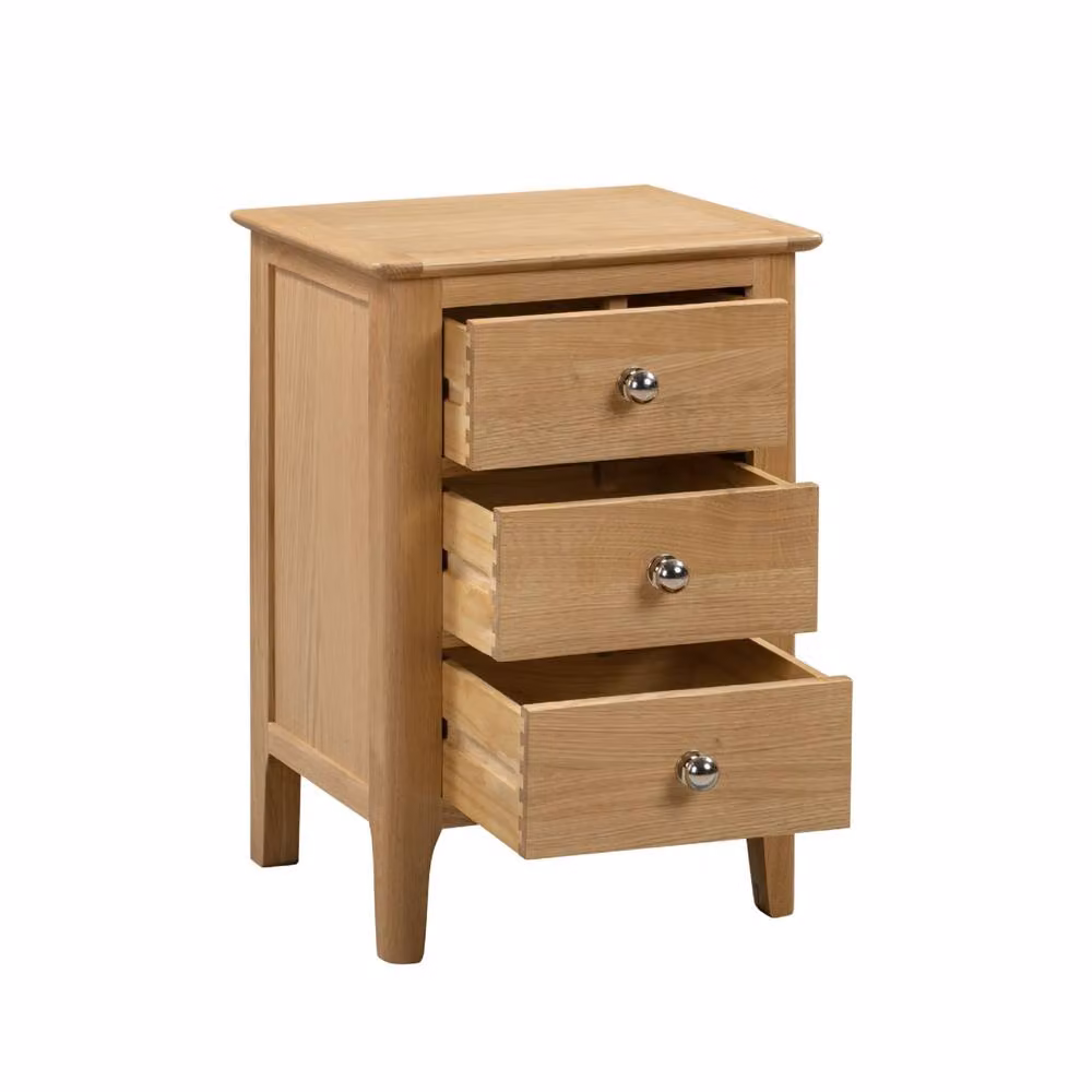 Cheshire Oakmere 3 Drawer Oak Bedside Unit in Brown – 2