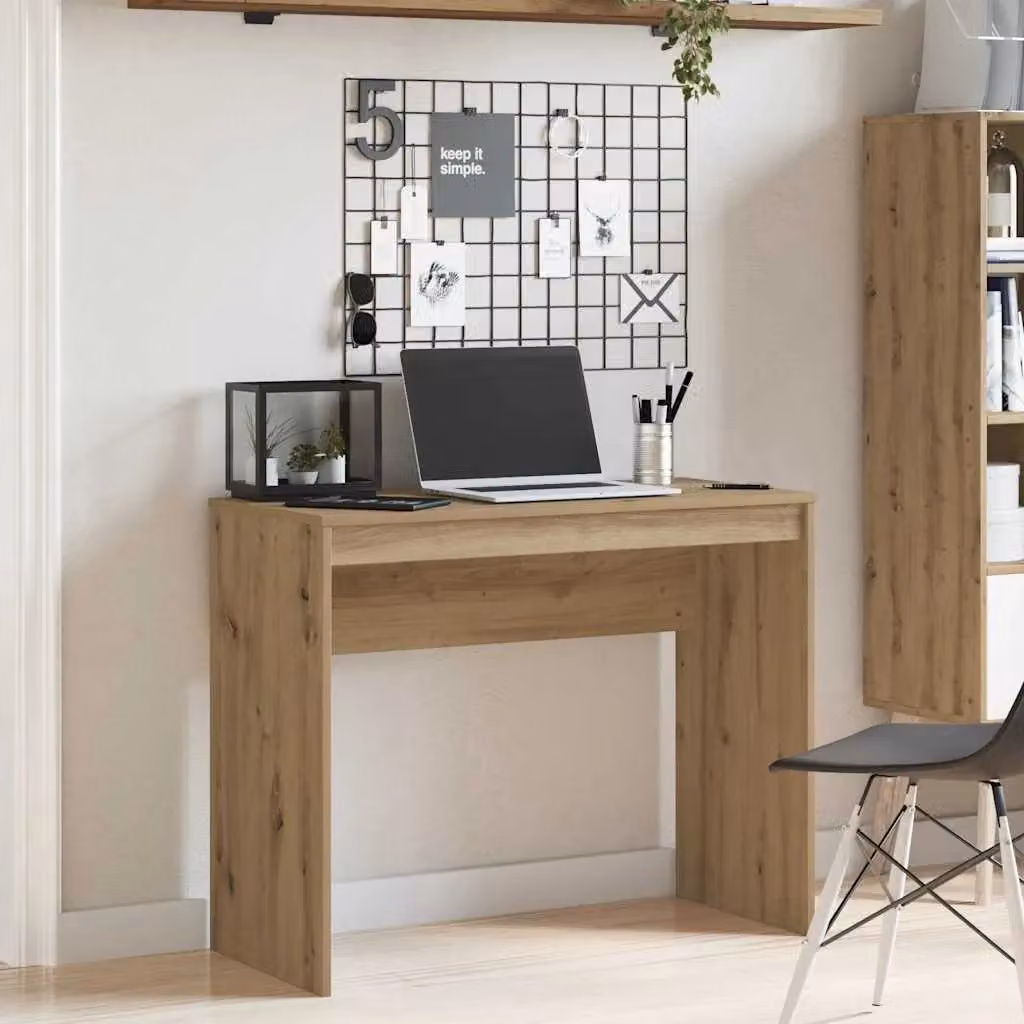 Berkfield Artisan Oak Computer Desk in Brown, W/D/H: 90 x 40 x 72 cm – 2