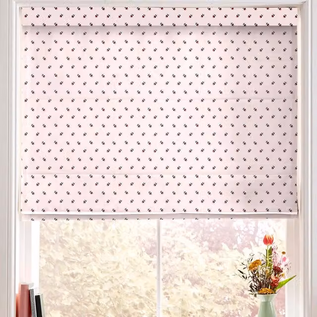 Cath Kidston Rose Bud Made to Measure Blackout Roman Blind in Pink Floral Design