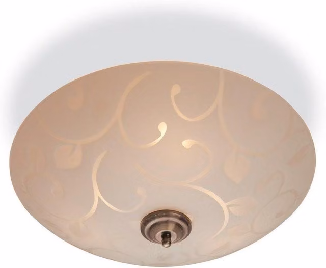 Netlighting Sadie 3 Light Semi Flush Ceiling Light with White Opal Glass and Decorative Pattern, E14