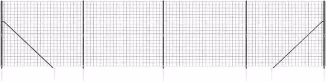 Berkfield Home PVC-Coated Steel Wire Mesh Fence with Spike Anchors, Anthracite and Black, W/H: 10 x 1.6 m – 1