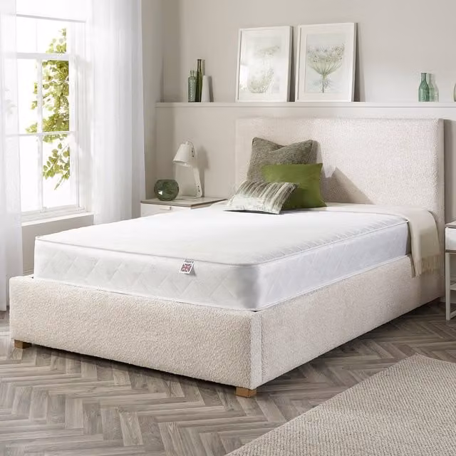 Aspire Essentials Tri-Layer Natural Wool 900 Hybrid Mattress, White, W: 140 cm, L: 200 cm