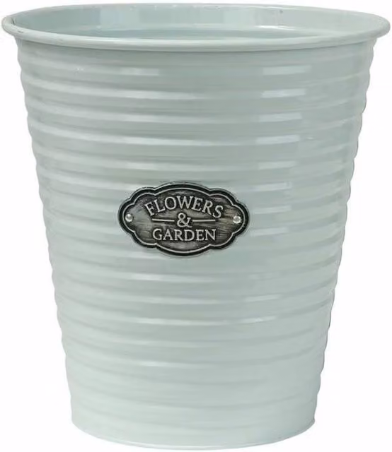 KDMD Duck Egg Blue Metal Indoor Plant Pot, 33cm