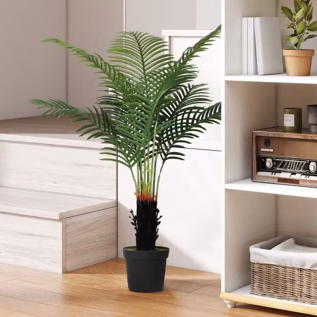 HOMCOM Artificial Areca Palm Tree with Green PE Leaves – 1