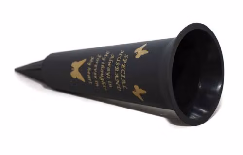 David Fischhoff Memorial Grave Spiked Flower Vase in Black Plastic – 2