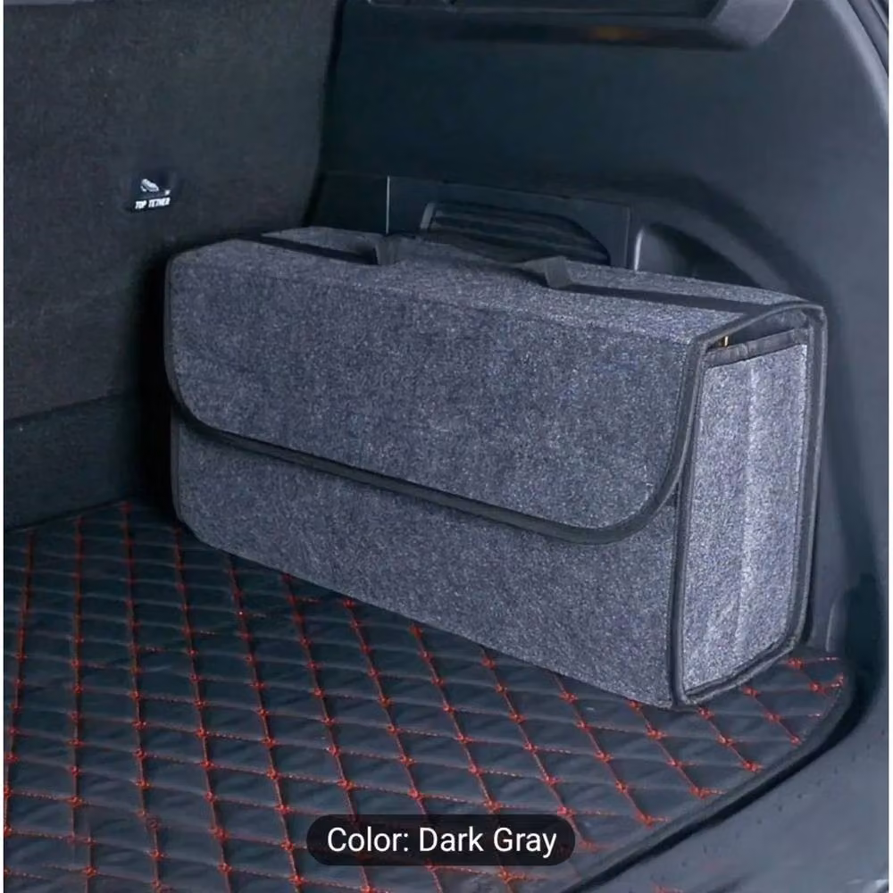Ventryn Grey Collapsible Car Boot Storage Box and Trunk Organiser Bag with Handles, W: 50.0 cm, D: 23.0 cm, H: 15.0 cm – 3
