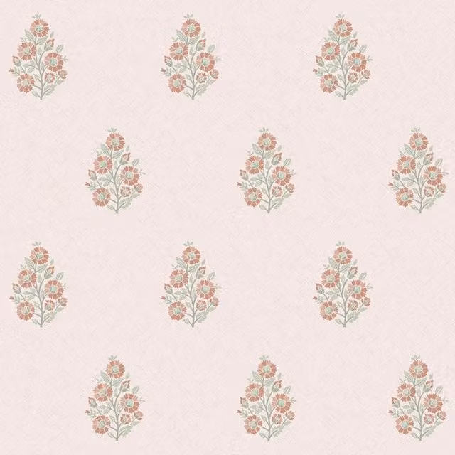 I Love Wallpaper Posy Botanical Floral Wallpaper in Vintage Pink and Sage