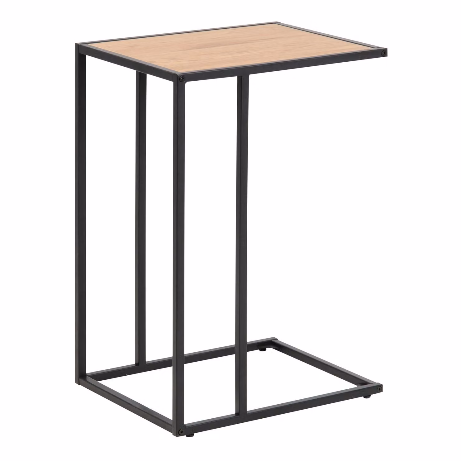 Furniture To Go Seaford Modern Black Metal and Oak Wood Side Table – 2