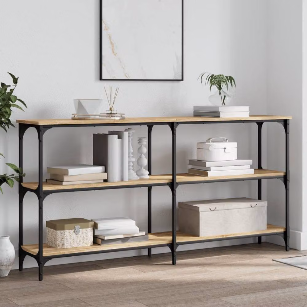 Berkfield Home Sonoma Oak Console Table in Brown, W/D/H: 150 x 29 x 75 cm – 2