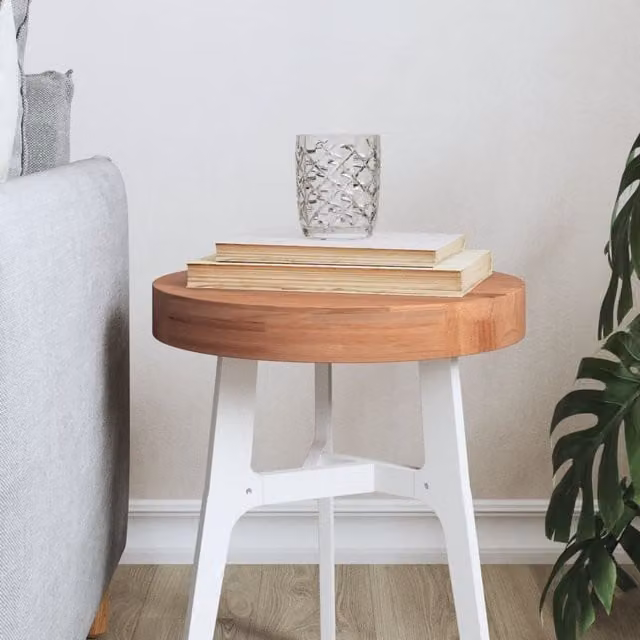 Berkfield Round Solid Wood Beech Table Top in Brown, Diameter: 30 cm, Height: 4 cm – 1