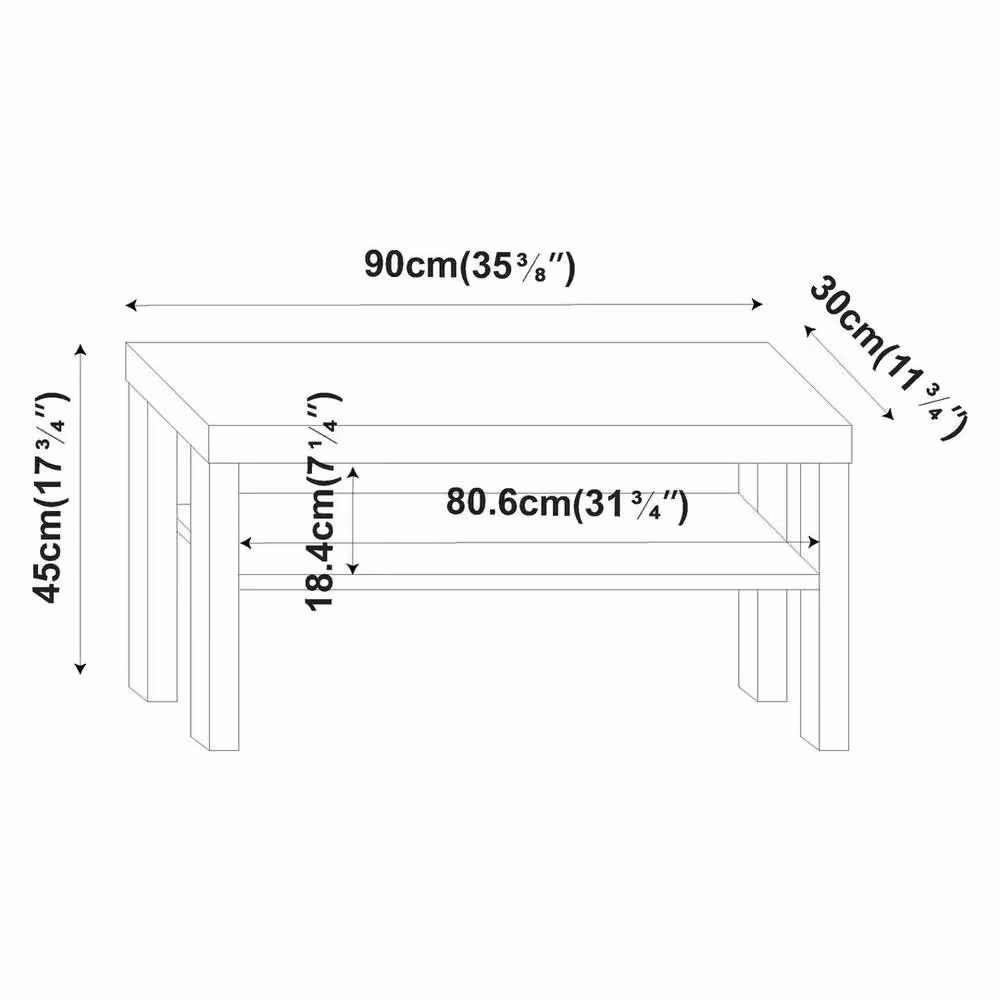 PAWNORA Modern 2 Tier TV Media Stand in Matt Black – 2