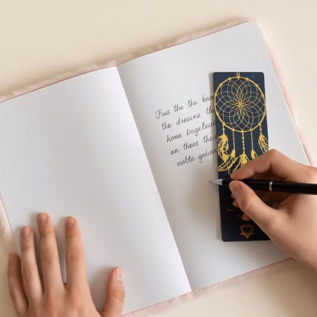 KDMK Dream Decoder Soft Book Journal for Dream Recording in Blue and Silver