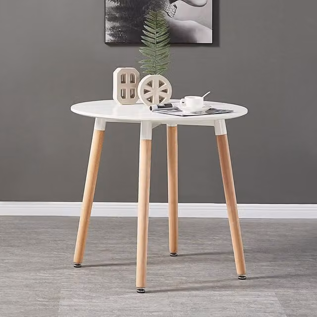 Life Interiors Lorenzo Round Wooden Dining Table in White