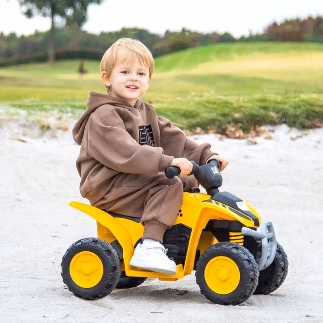 Costway Kids Electric Ride on ATV Quad Car with Light and Sound, Yellow