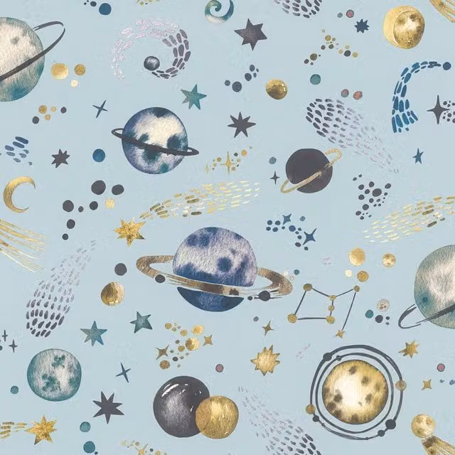 Rasch Celestial Skies Non-Woven Abstract Wallpaper in Blue