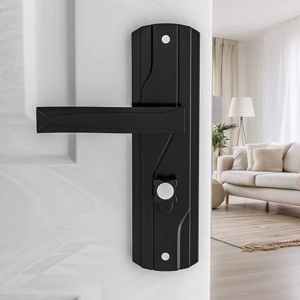KORVIXA Black Lever Lock Set Lockable Door Handle made from Manganese Steel, Width: 520 mm – 3