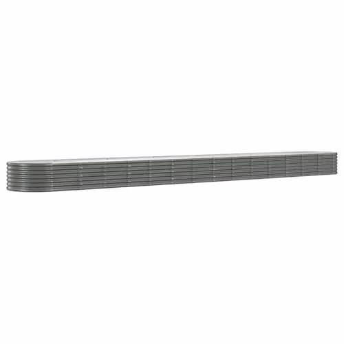 vidaXL Steel Raised Garden Bed in Grey for Vegetables, Herbs and Flowers, W/D/H: 181.5 x 80 x 36 cm