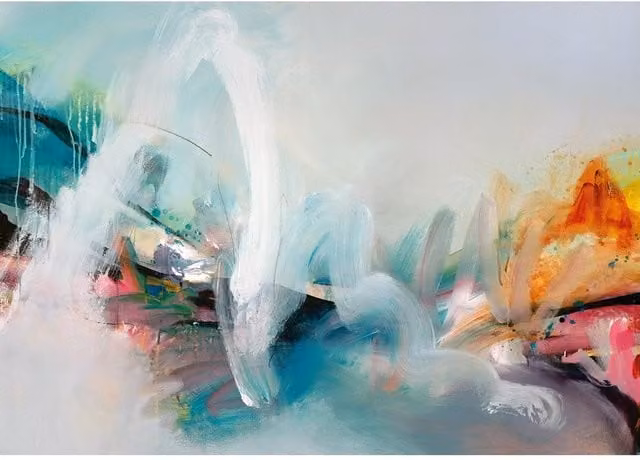 Claire Chandler Adventures From Afar Multicolour Abstract Canvas Print