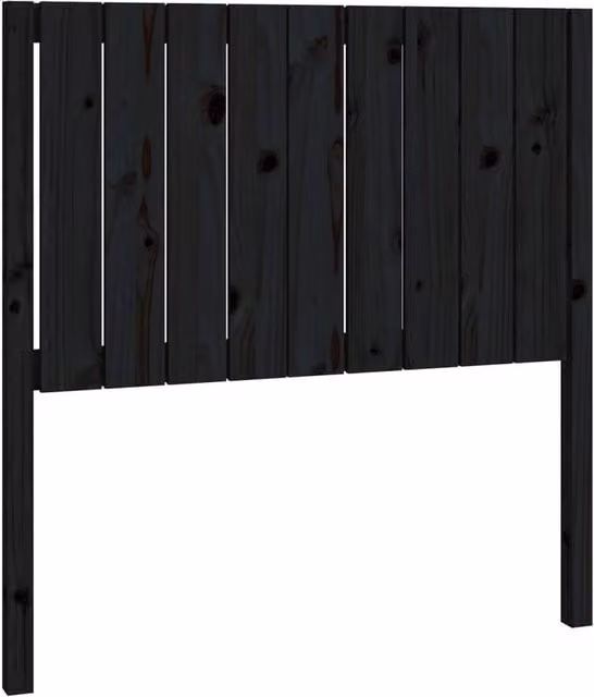 Berkfield Home Black Rustic Solid Pine Wood Bed Headboard W: 95.5 cm, D: 4 cm, H: 100 cm – 1