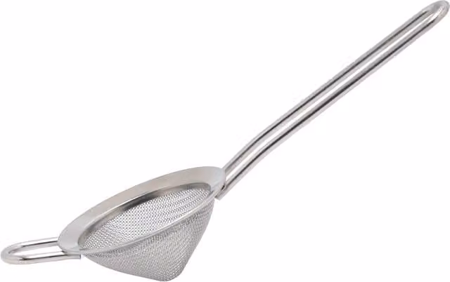 Buckingham Stainless Steel Fine Mesh Conical Sieve Strainer with Handles, Silver, Diameter: 8 cm